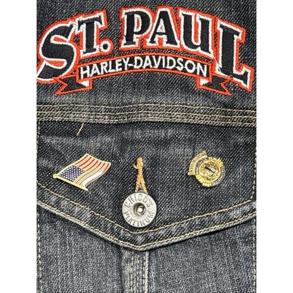 Woman’s Size Medium Harley Davidson Jean Jacket, Chicos Platinum Tag. With Flair - Picture 8 of 14